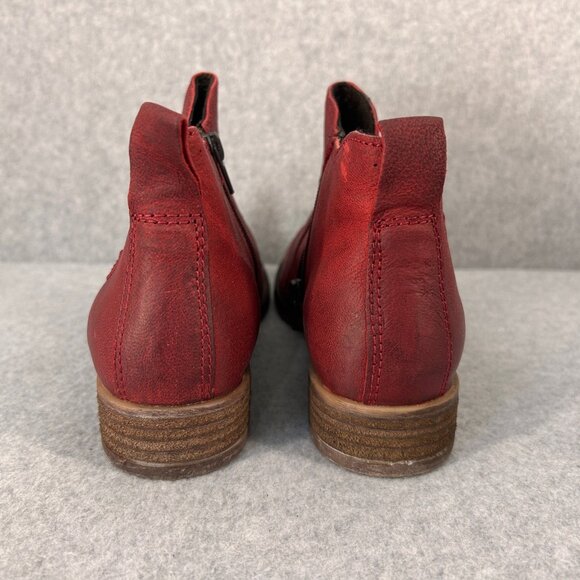 Josef Seibel‎ Womens 38 US 7 - 7.5 Bordeaux Red Leather Ankle Boots Sienna NIB - Picture 7 of 13